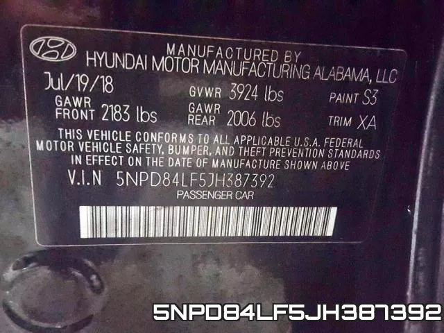 5NPD84LF5JH387392 фото 2