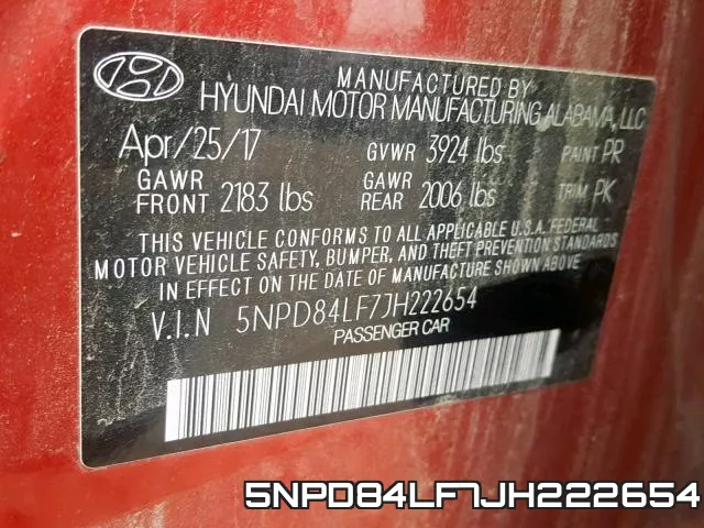 5NPD84LF7JH222654 фото 2