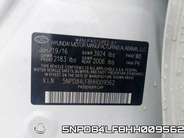 5NPD84LF8HH009562 фото 2