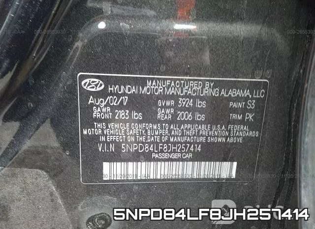 5NPD84LF8JH257414 фото 10