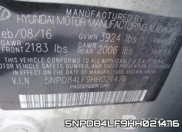 5NPD84LF9HH021476 фото 10