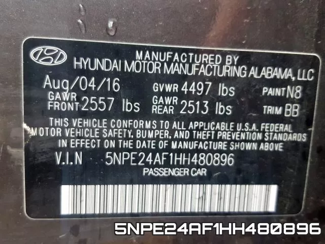 5NPE24AF1HH480896 фото 2