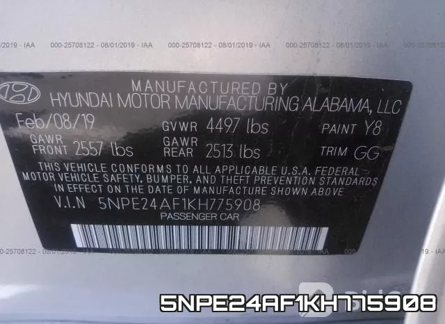 5NPE24AF1KH775908 фото 10