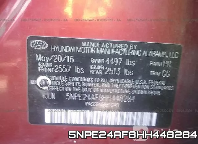 5NPE24AF8HH448284 фото 10