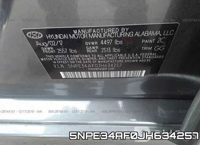 5NPE34AF0JH634257 фото 10