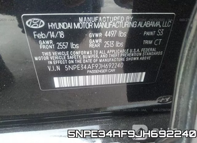 5NPE34AF9JH692240 фото 10