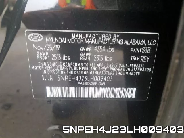 5NPEH4J23LH009403 фото 2