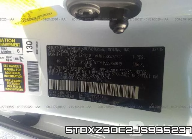 5TDXZ3DC2JS935237 фото 10