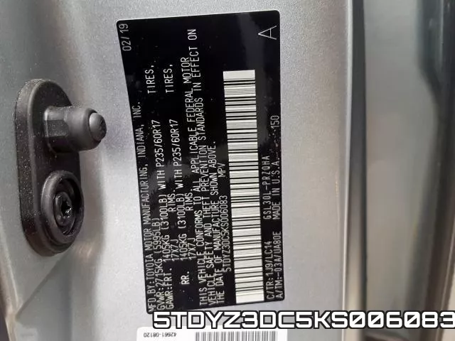 5TDYZ3DC5KS006083 фото 2