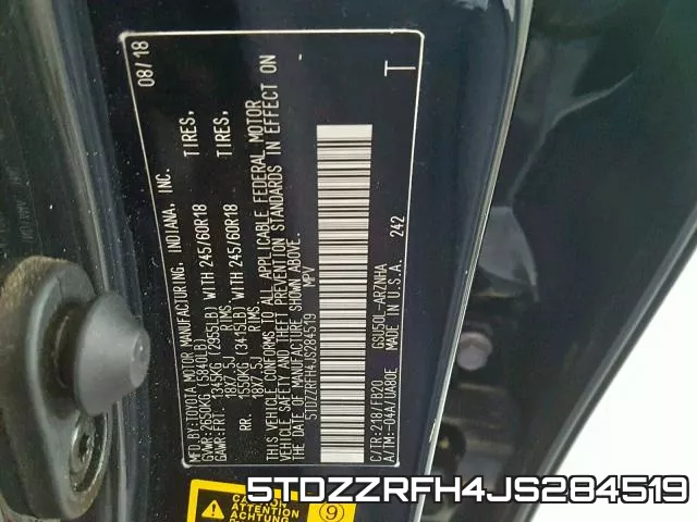 5TDZZRFH4JS284519 фото 2