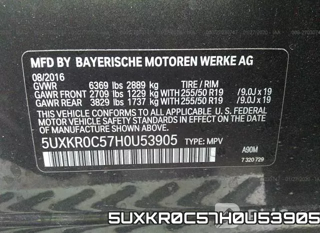 5UXKR0C57H0U53905 фото 10