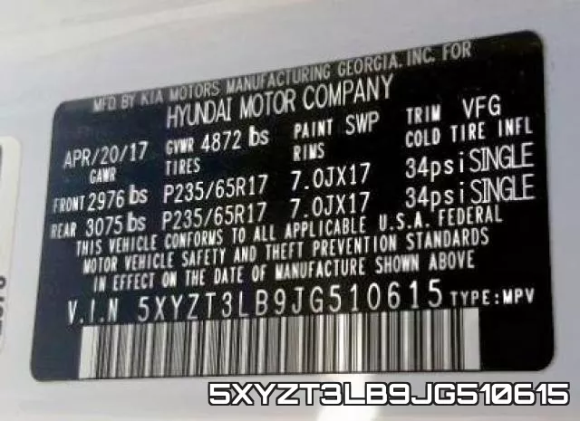 5XYZT3LB9JG510615 фото 2