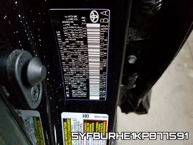 5YFBURHE1KP877591 фото 2