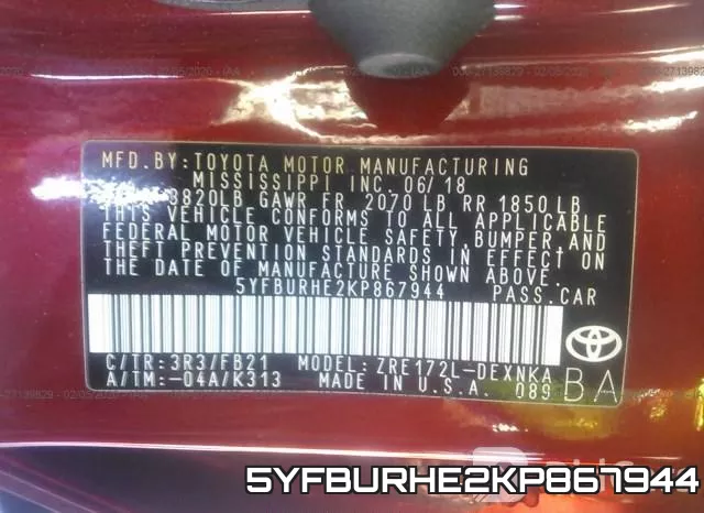 5YFBURHE2KP867944 фото 10