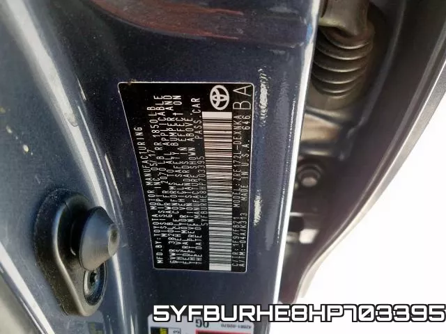 5YFBURHE8HP703395 фото 2