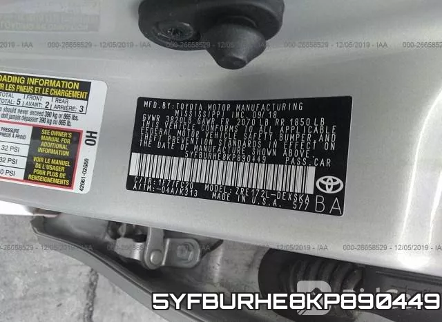 5YFBURHE8KP890449 фото 10
