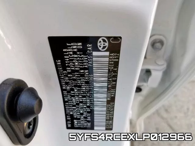 5YFS4RCEXLP012966 фото 2