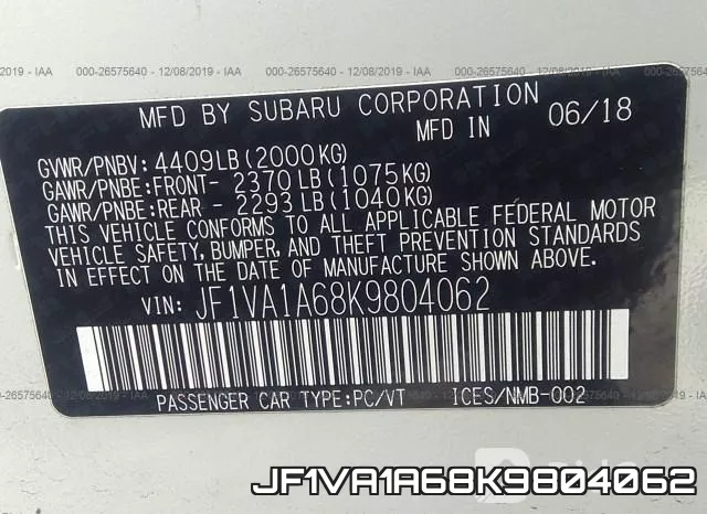 JF1VA1A68K9804062 фото 10
