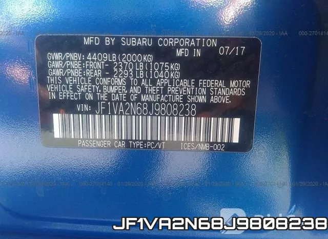 JF1VA2N68J9808238 фото 10