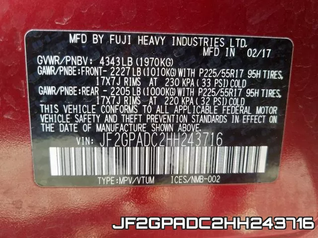 JF2GPADC2HH243716 фото 2