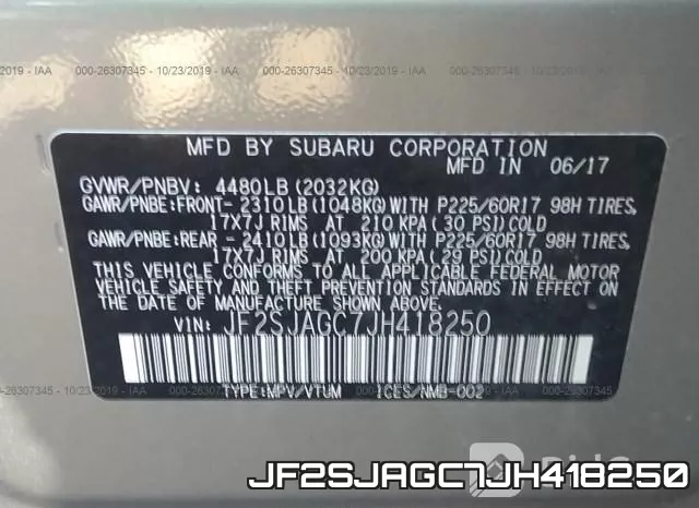 JF2SJAGC7JH418250 фото 10