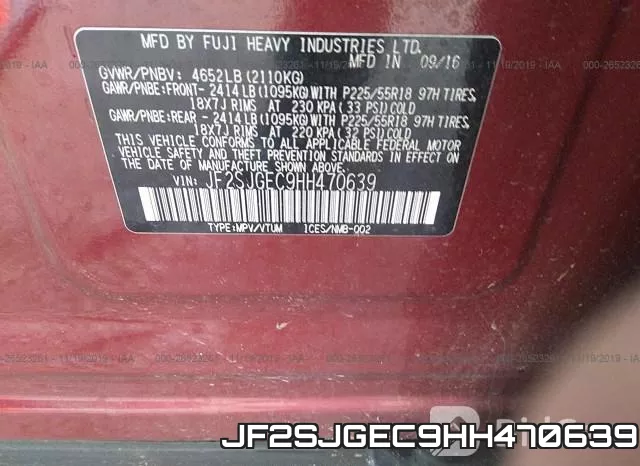 JF2SJGEC9HH470639 фото 10