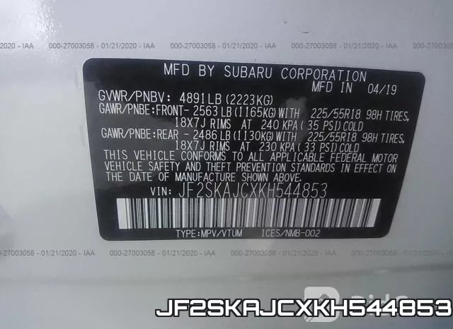 JF2SKAJCXKH544853 фото 10