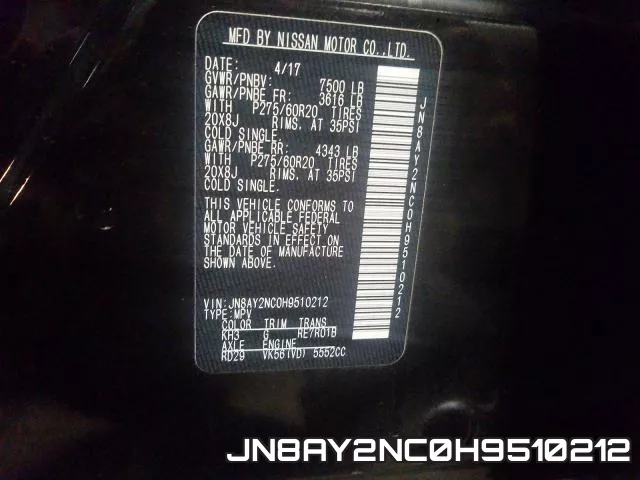 JN8AY2NC0H9510212 фото 2