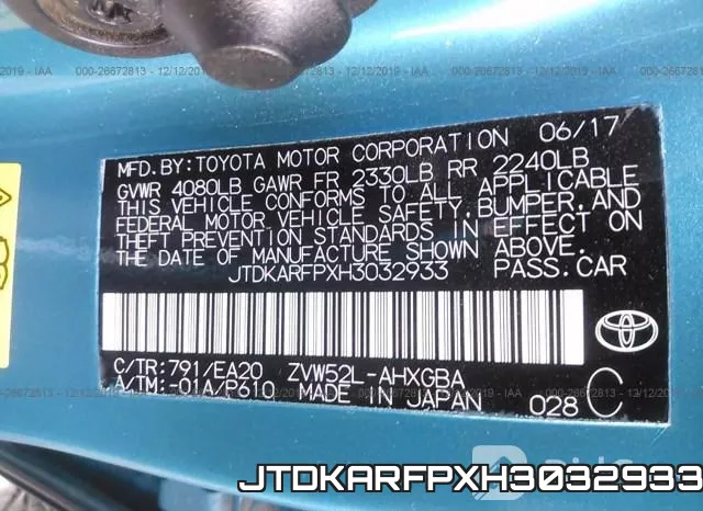 JTDKARFPXH3032933 фото 10