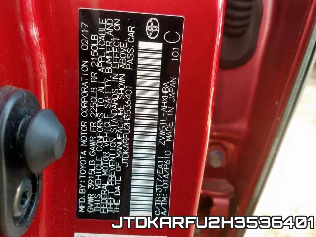 JTDKARFU2H3536401 фото 2