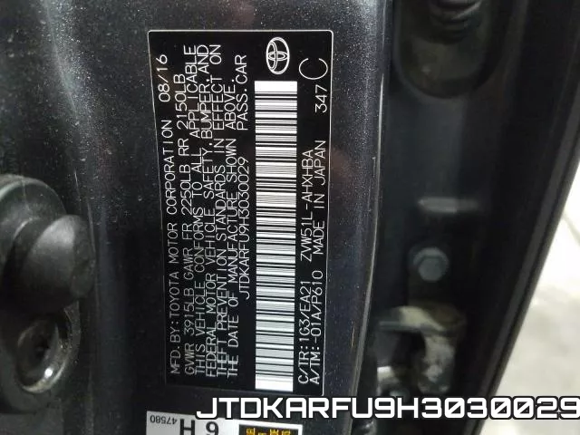 JTDKARFU9H3030029 фото 2