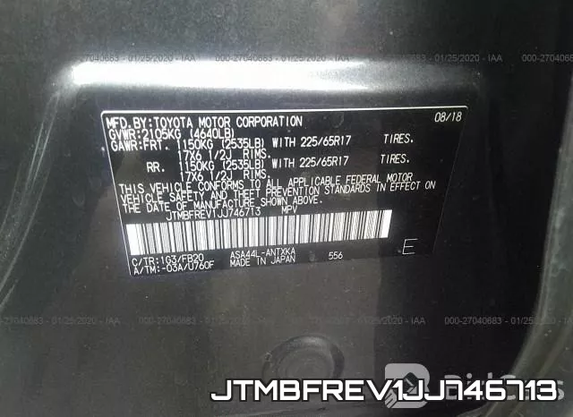 JTMBFREV1JJ746713 фото 10