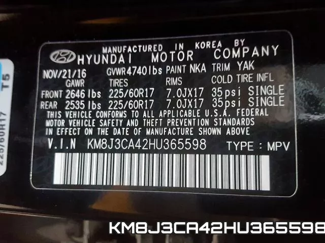 KM8J3CA42HU365598 фото 2