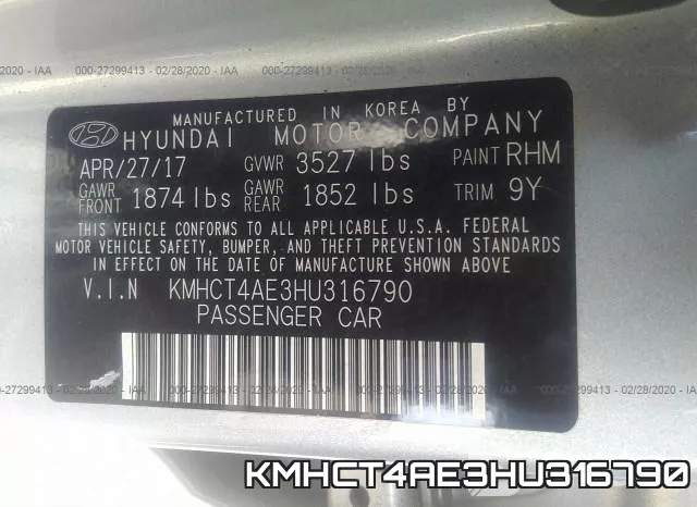 KMHCT4AE3HU316790 фото 10