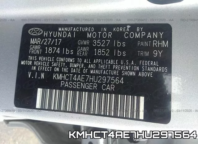 KMHCT4AE7HU297564 фото 10