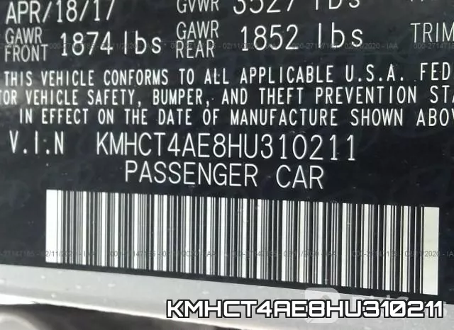 KMHCT4AE8HU310211 фото 10