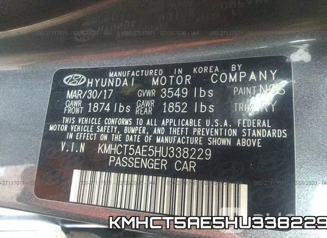 KMHCT5AE5HU338229 фото 10