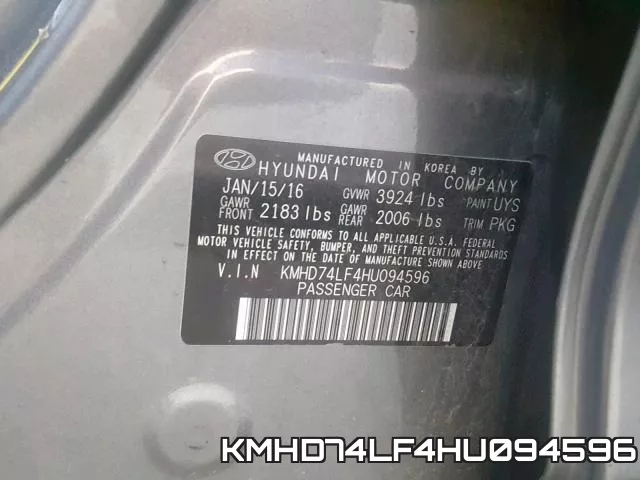 KMHD74LF4HU094596 фото 2