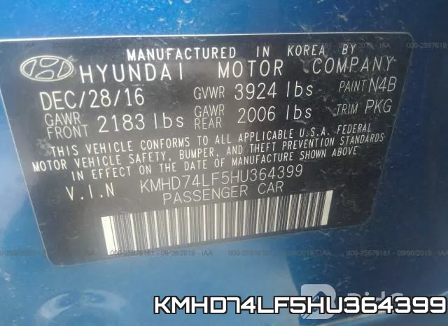 KMHD74LF5HU364399 фото 10