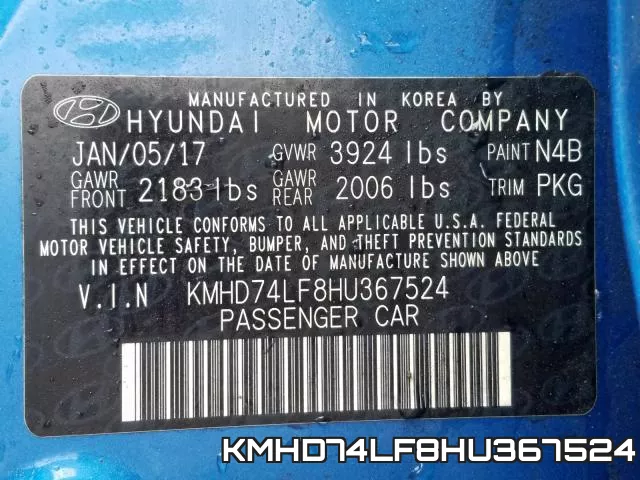 KMHD74LF8HU367524 фото 2