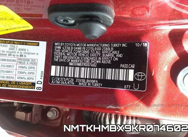 NMTKHMBX9KR074602 фото 10