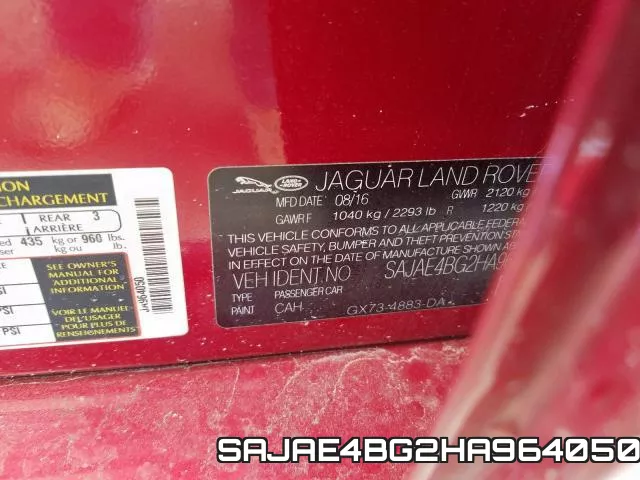 SAJAE4BG2HA964050 фото 2