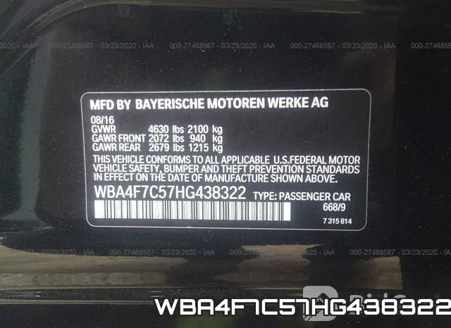 WBA4F7C57HG438322 фото 10