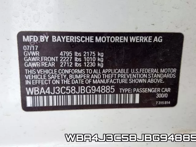 WBA4J3C58JBG94885 фото 2