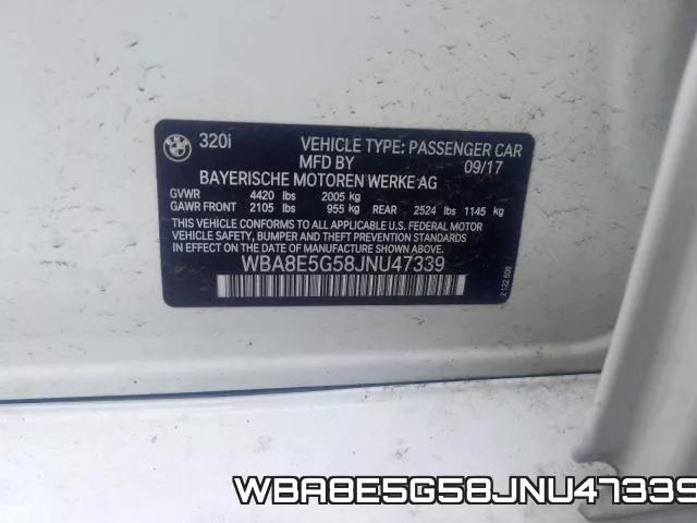 WBA8E5G58JNU47339 фото 2