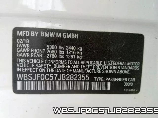 WBSJF0C57JB282355 фото 2