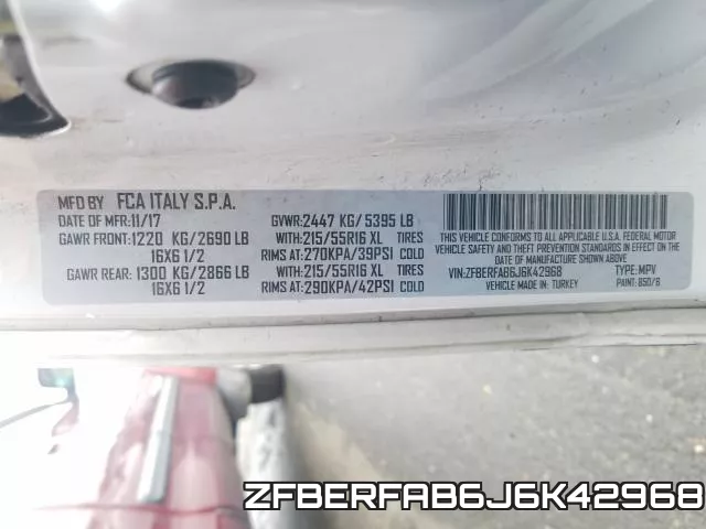 ZFBERFAB6J6K42968 фото 2