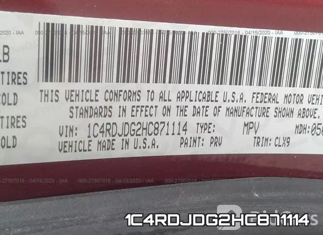 1C4RDJDG2HC871114 фото 10