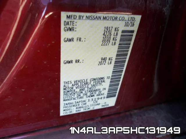 1N4AL3AP5HC131949 фото 2