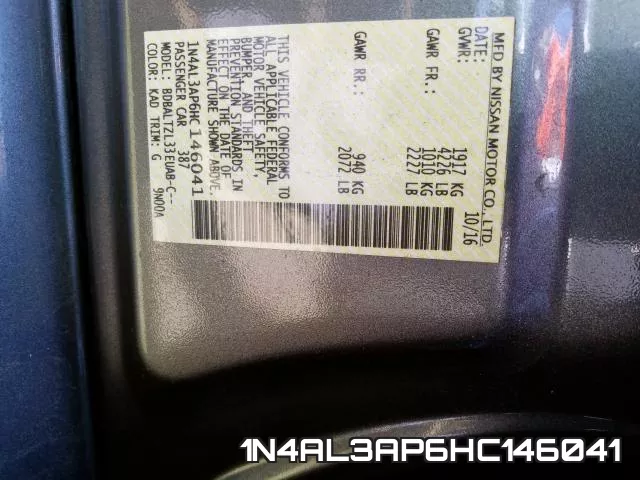 1N4AL3AP6HC146041 фото 2